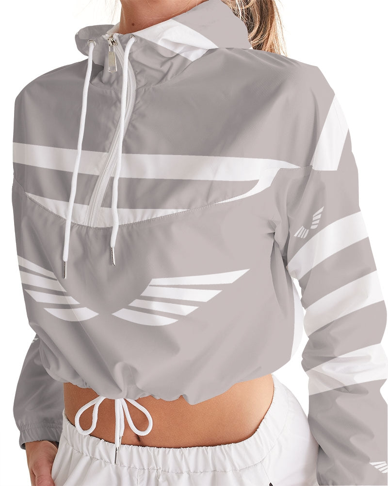 Streamz  Gray & Grateful Women's Cropped Windbreaker