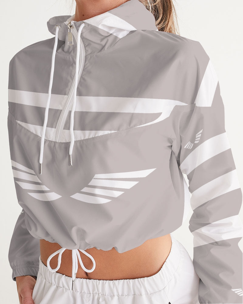 Streamz  Gray & Grateful Women's Cropped Windbreaker