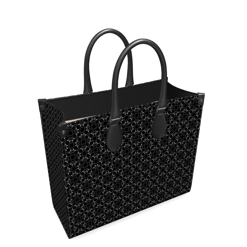 Black Diamonds Leather Shopper Bag