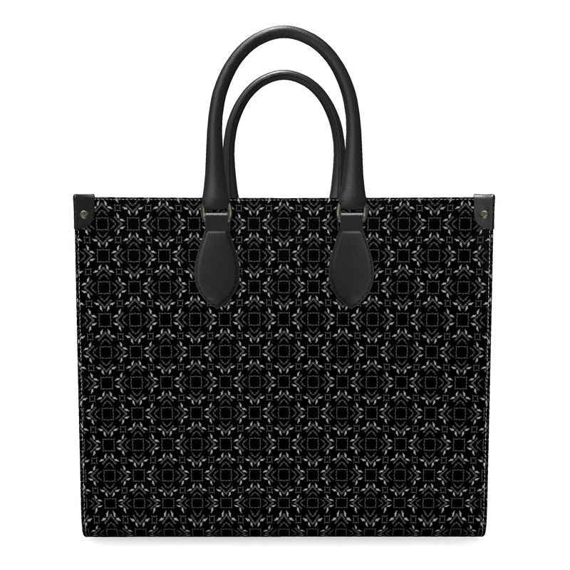 Black Diamonds Leather Shopper Bag