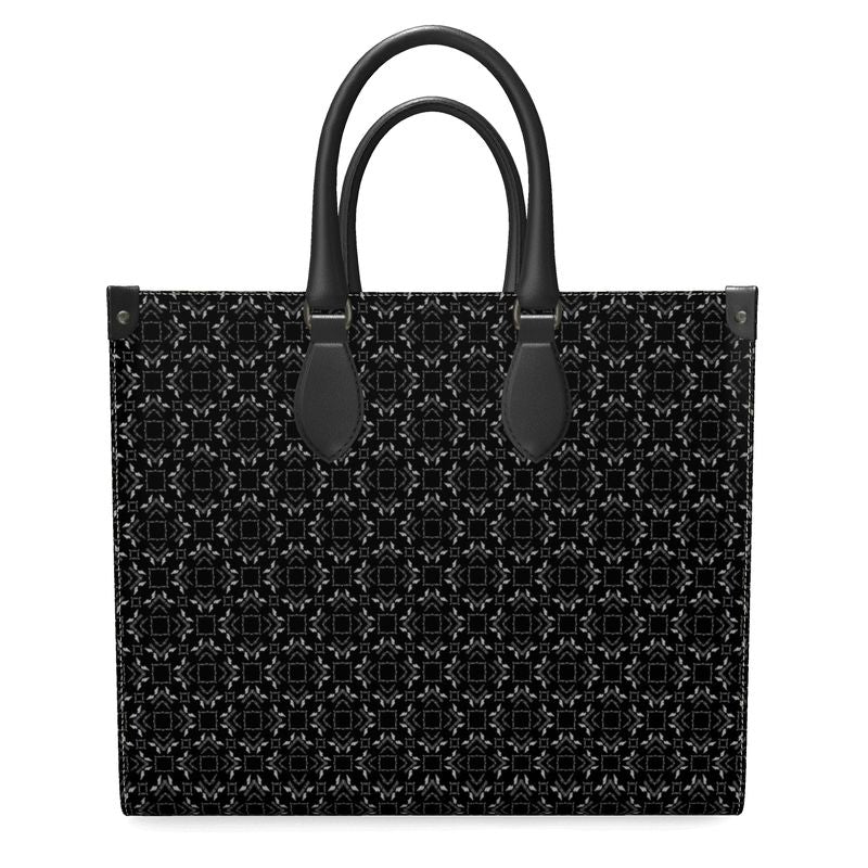 Black Diamonds Leather Shopper Bag