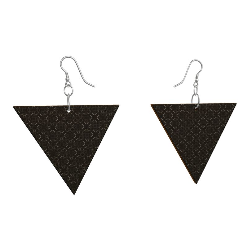 Wooden Earrings: Geometric Shape