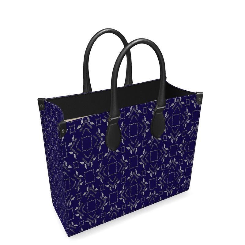 Streamz Bllue Diamonds Leather Shopper Bag