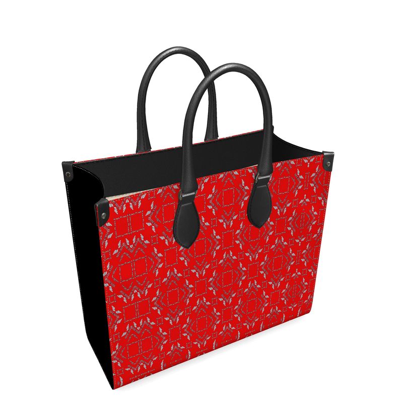 Red Diamonds Leather Shopper Bag