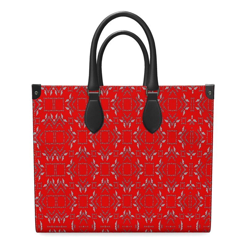 Red Diamonds Leather Shopper Bag