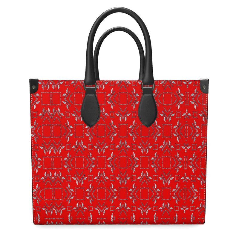 Red Diamonds Leather Shopper Bag