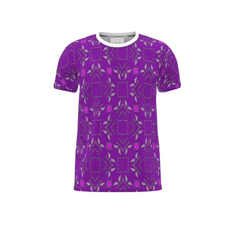 Purple Luxe Cut and Sew All Over Print T-Shirt