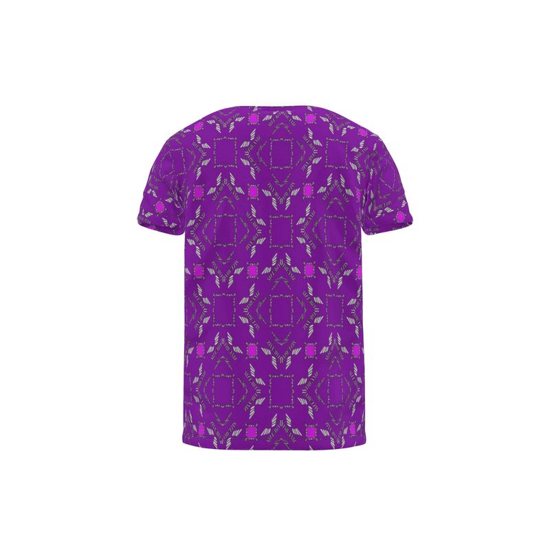 Purple Luxe Cut and Sew All Over Print T-Shirt