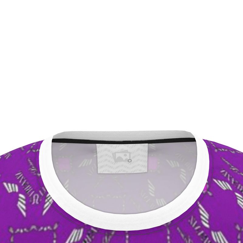 Purple Luxe Cut and Sew All Over Print T-Shirt