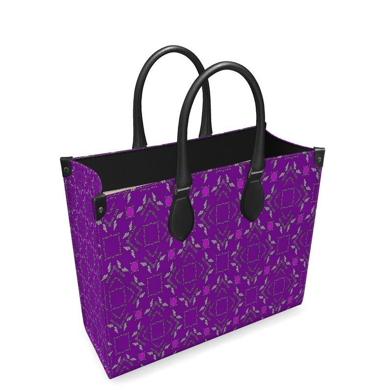 Purple Luxe Leather Shopper Bag