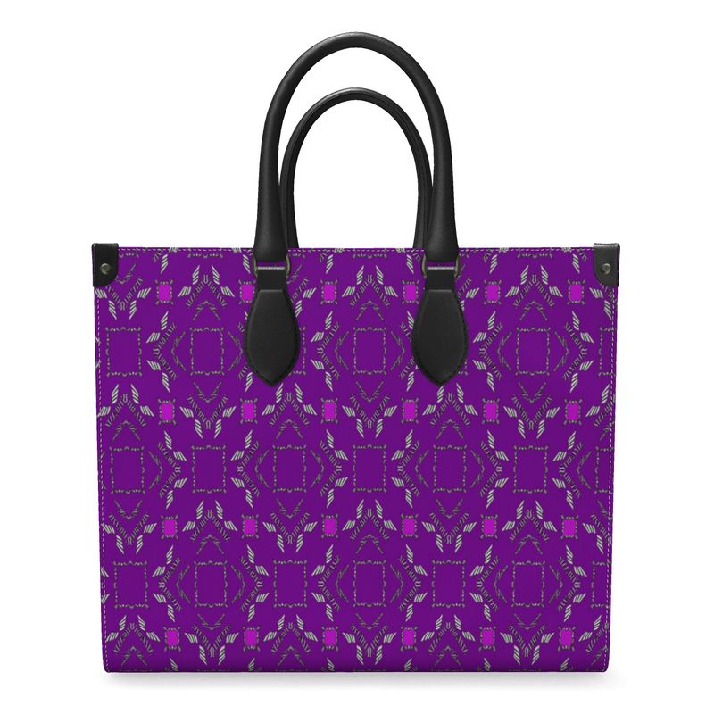 Purple Luxe Leather Shopper Bag