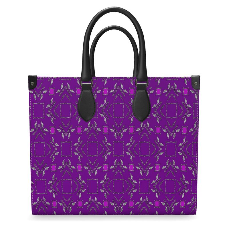 Purple Luxe Leather Shopper Bag