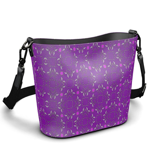 Purple Luxe Penzance Large Leather Bucket Tote