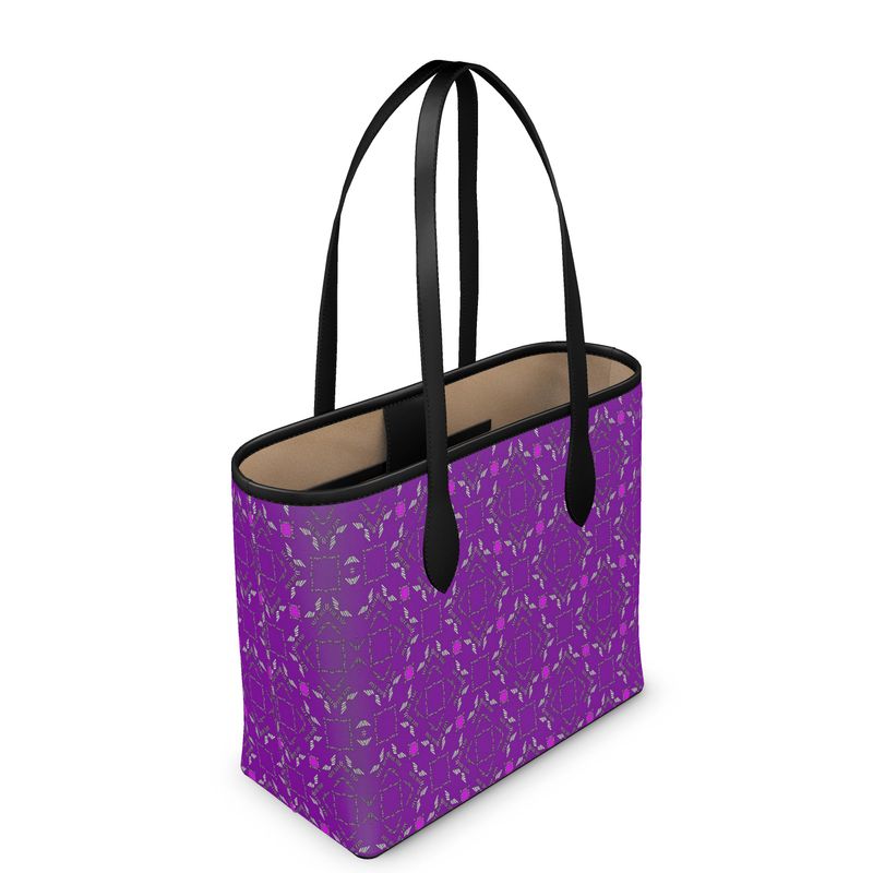 Purple Luxe Leather City Shopper