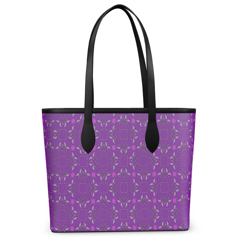 Purple Luxe Leather City Shopper