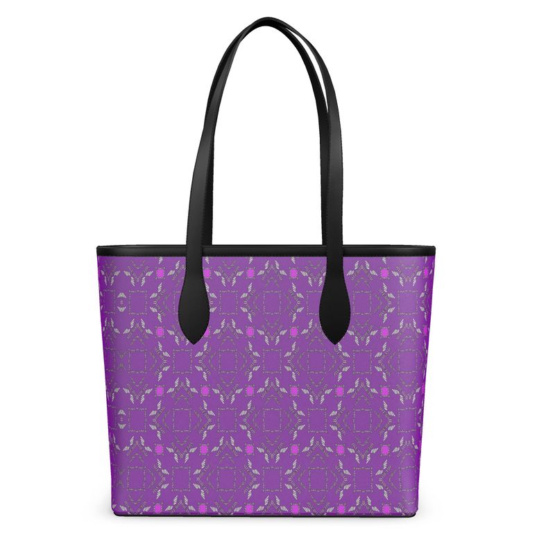 Purple Luxe Leather City Shopper