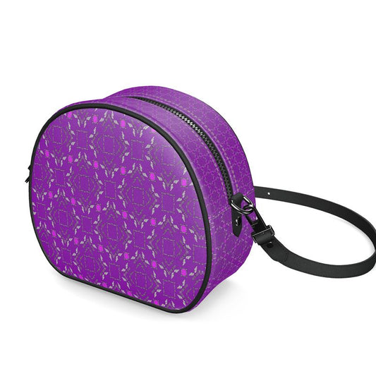 Purple Luxe Round Box Bag