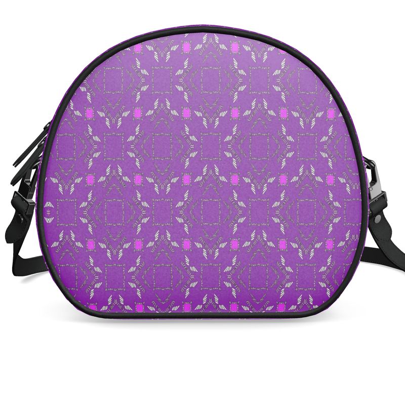 Purple Luxe Round Box Bag