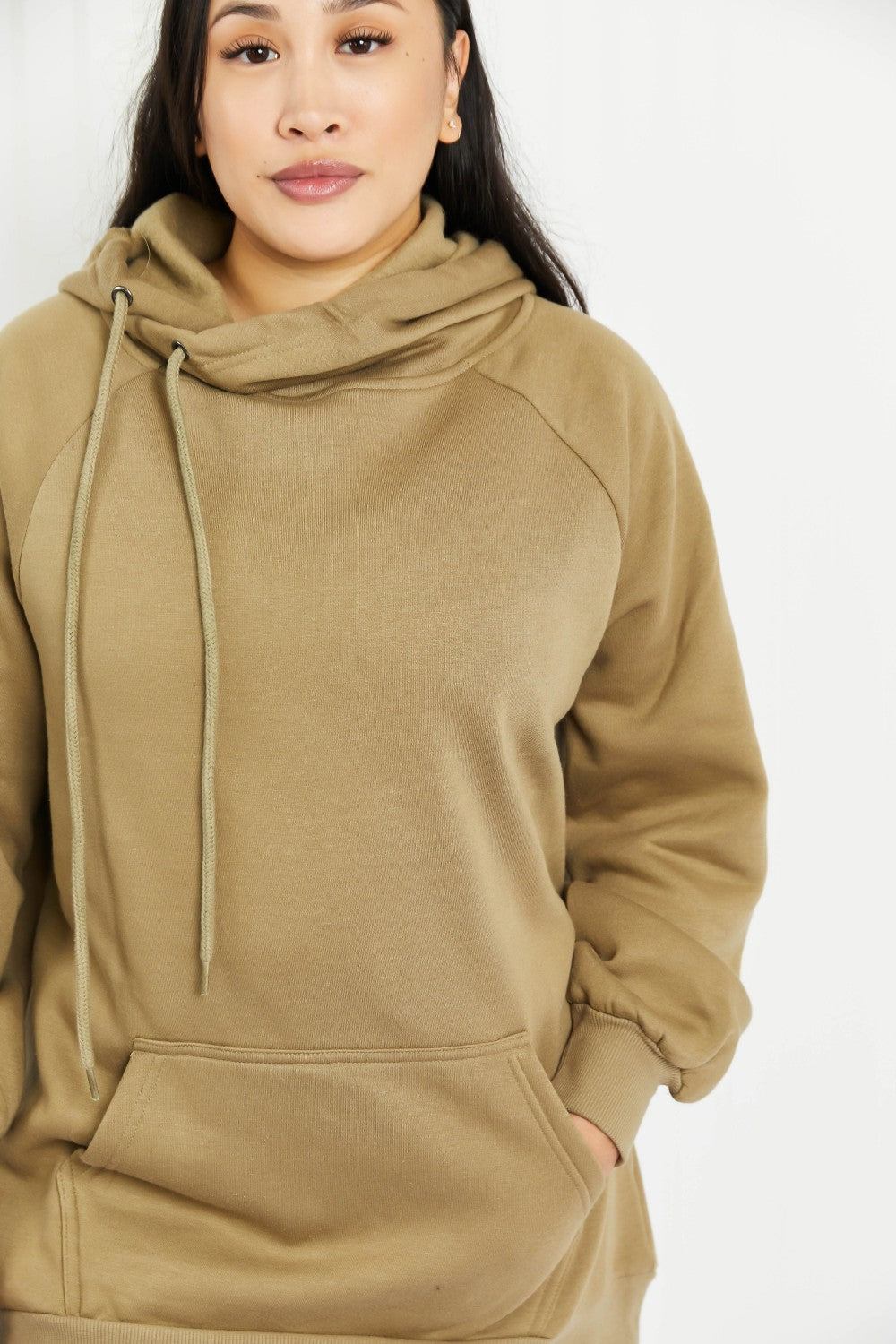 Zenana Fall Festival Full Size Side Tie Longline Hoodie