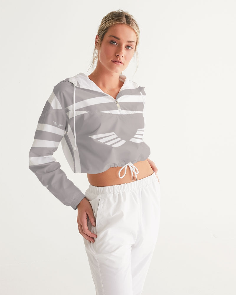 Streamz  Gray & Grateful Women's Cropped Windbreaker