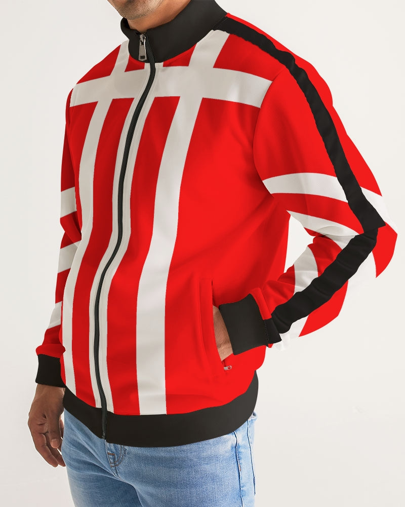 Red Ambition II Men's Stripe-Sleeve Track Jacket