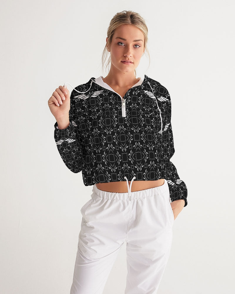 Streamz Black Diamonds Women's Cropped Windbreaker