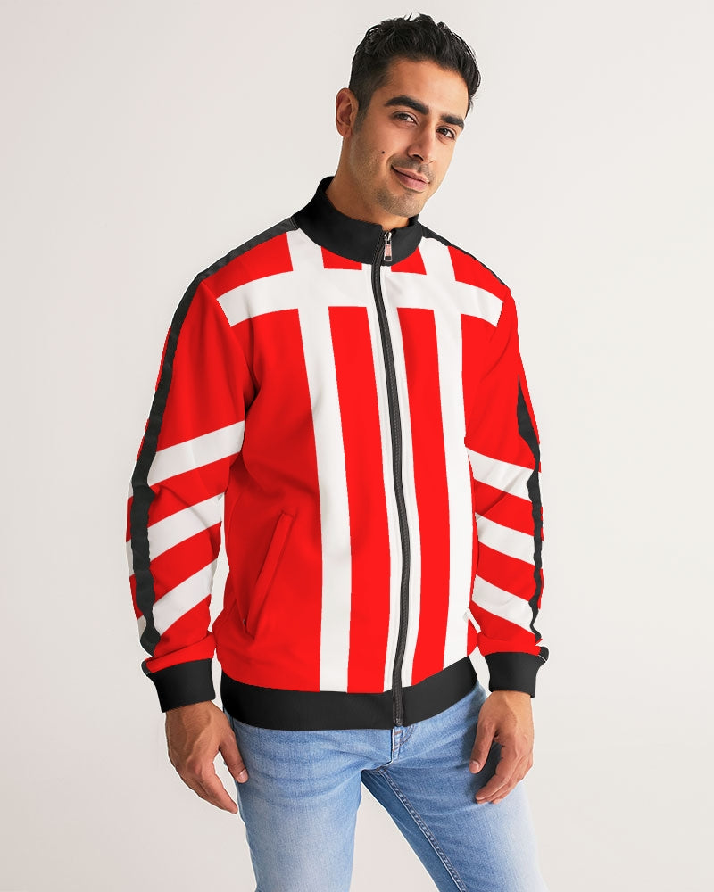 Red Ambition II Men's Stripe-Sleeve Track Jacket