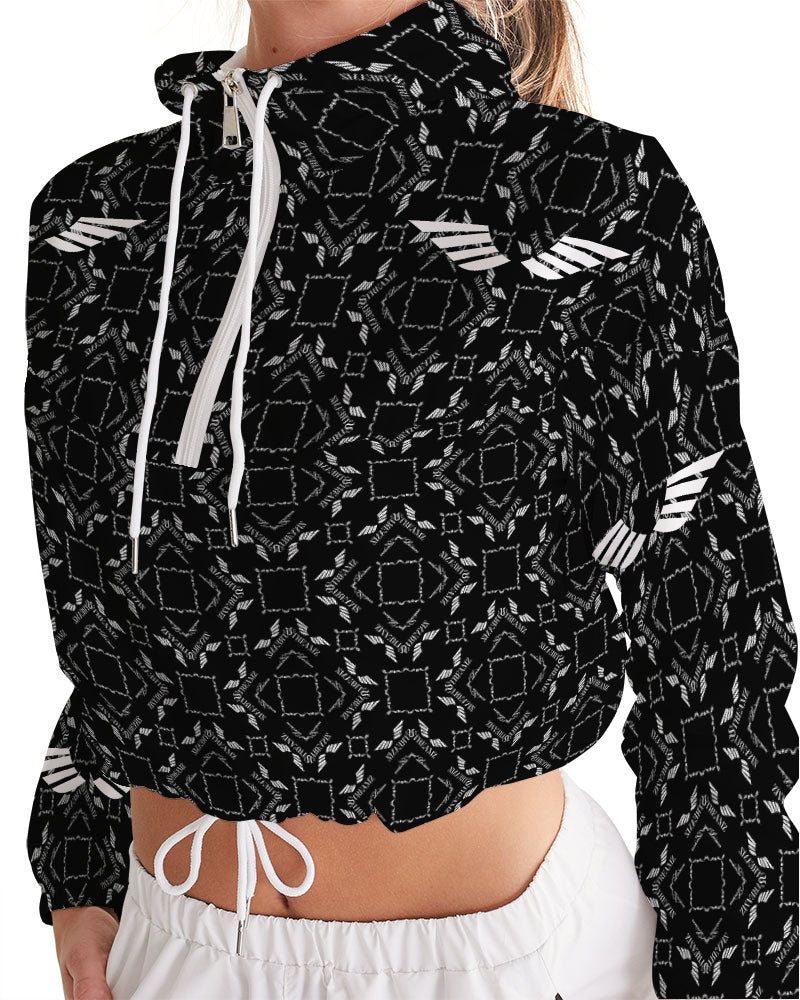 Streamz Black Diamonds Women's Cropped Windbreaker