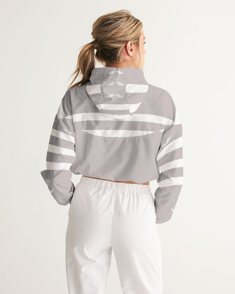 Streamz  Gray & Grateful Women's Cropped Windbreaker