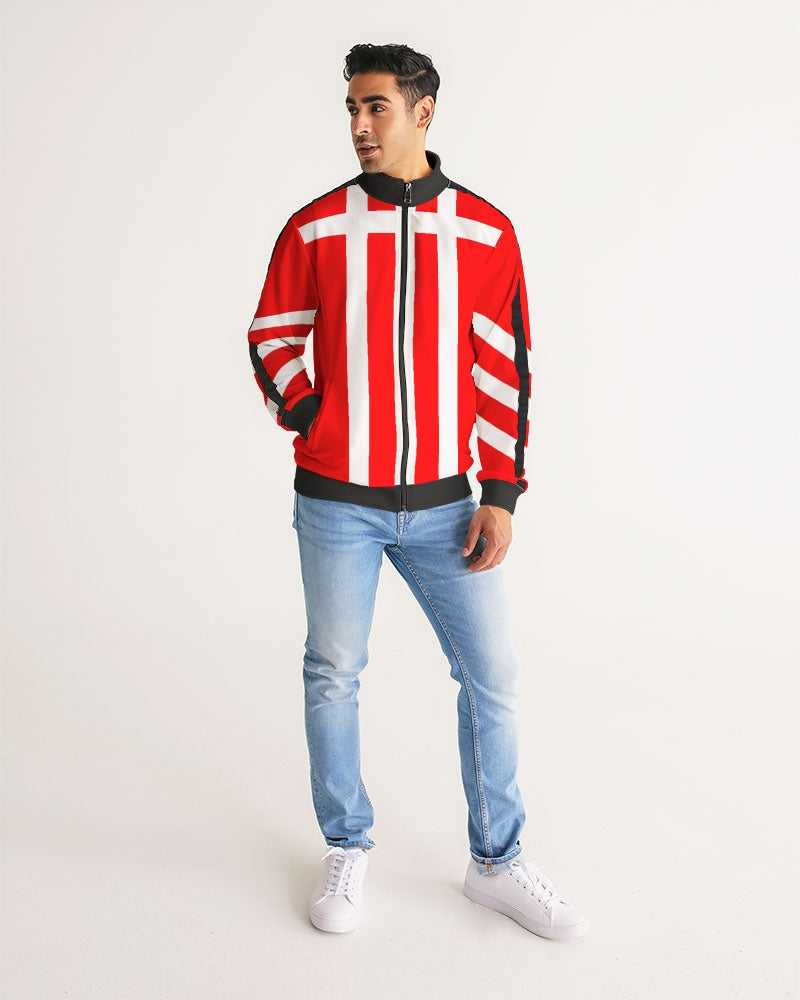 Red Ambition II Men's Stripe-Sleeve Track Jacket