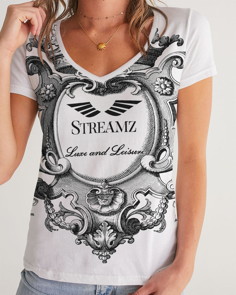 Crown by Streamz Luxe and Leisure Women's V-Neck Tee