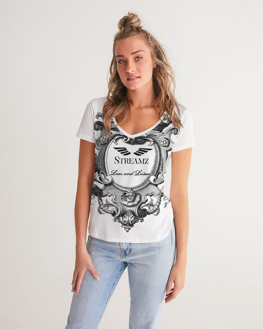 Crown by Streamz Luxe and Leisure Women's V-Neck Tee