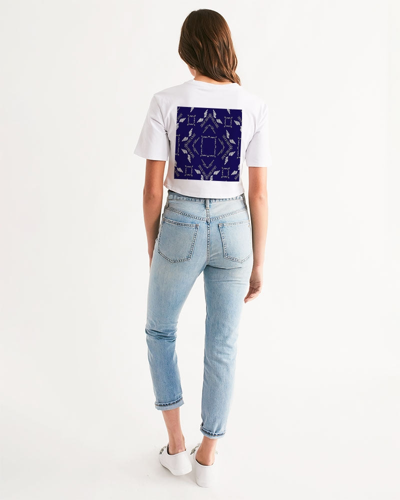 Streamz Blue Diamonds Women's Cropped Tee