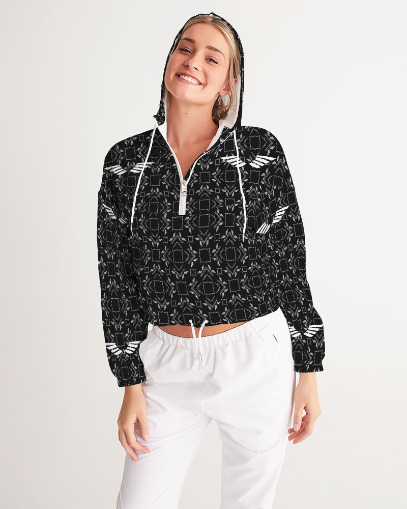 Streamz Black Diamonds Women's Cropped Windbreaker