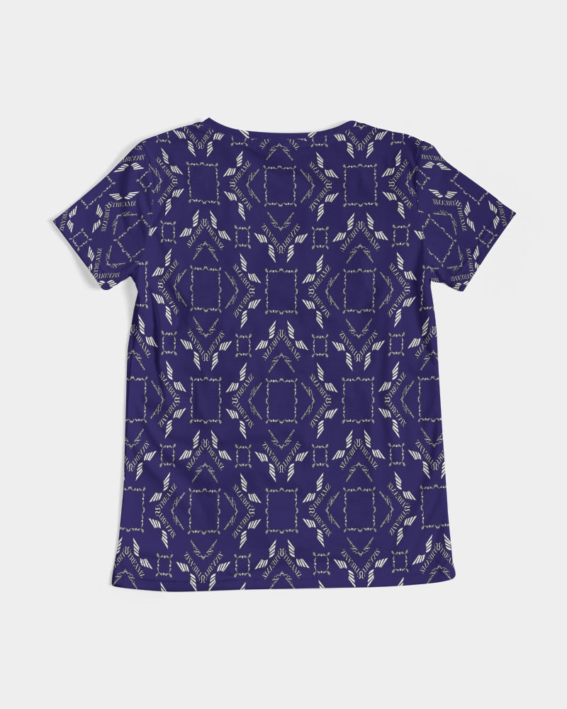 Streamz Blue Diamonds Women's V-Neck Tee