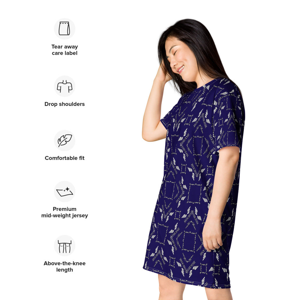 Streamz Blue Diamonds T-shirt dress