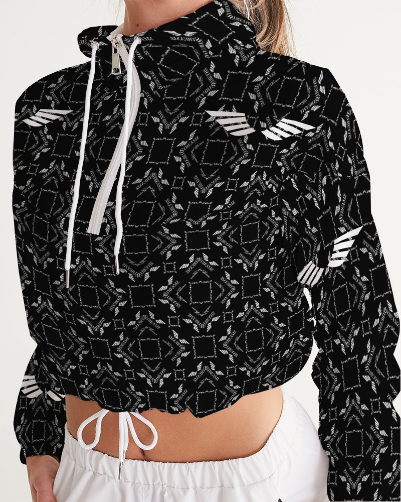 Streamz Black Diamonds Women's Cropped Windbreaker