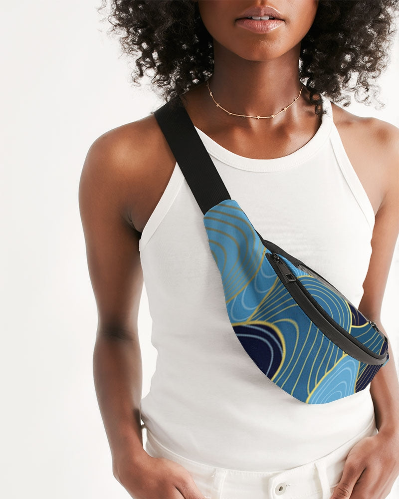 Blue Waves Crossbody Sling Bag