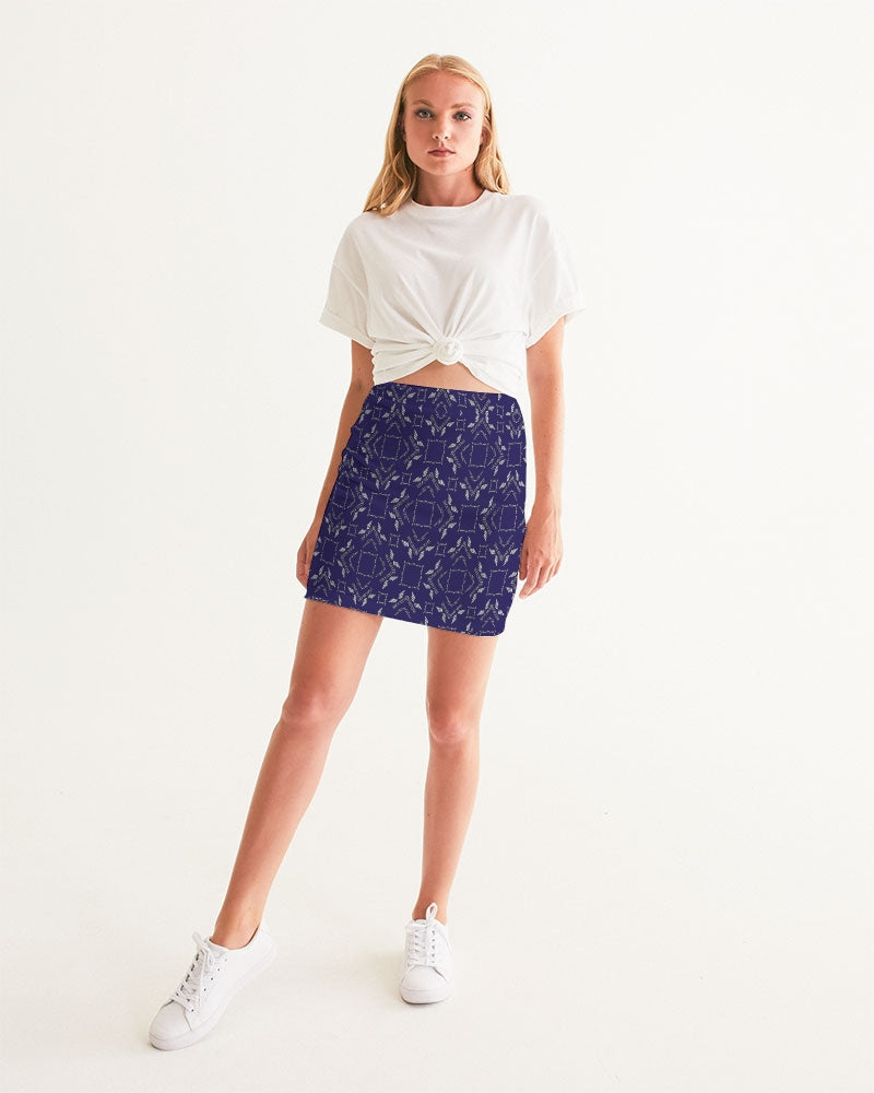 Streamz Blue Diamonds Women's Mini Skirt