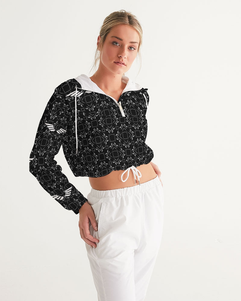 Streamz Black Diamonds Women's Cropped Windbreaker