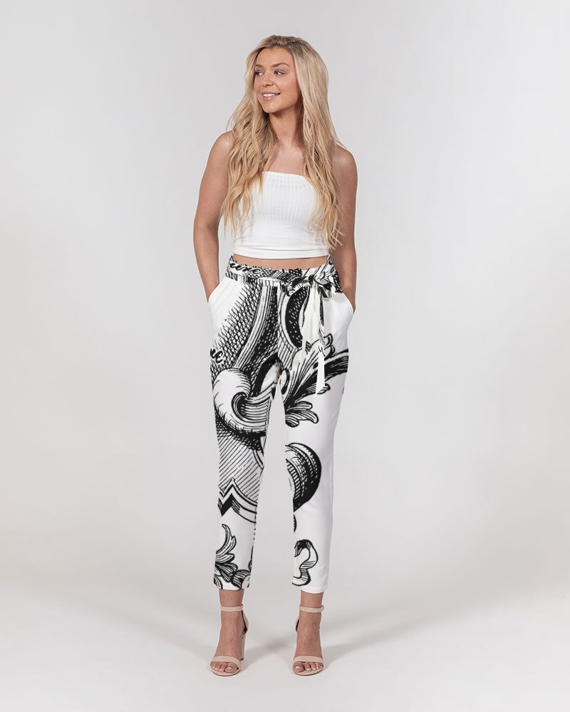 Crown by Streamz Luxe and Leisure Women's Belted Tapered Pants