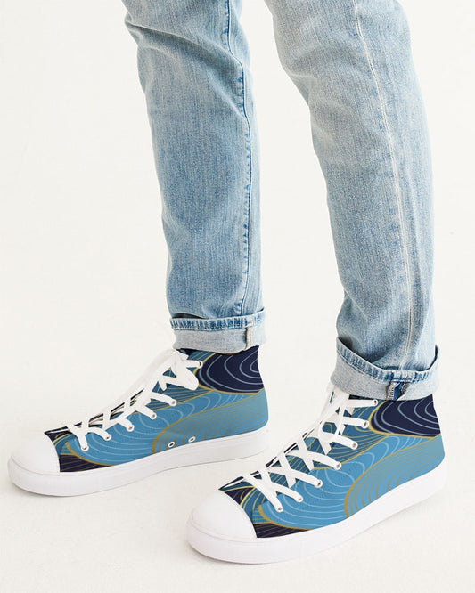 Blue Waves Men's Hightop Canvas Shoe