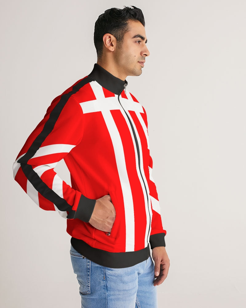 Red Ambition II Men's Stripe-Sleeve Track Jacket