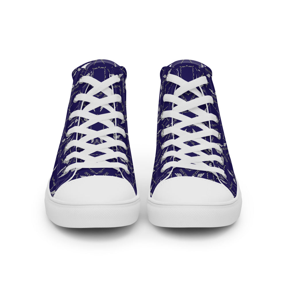 Streamz Blue Diamonds Men’s high top canvas shoes