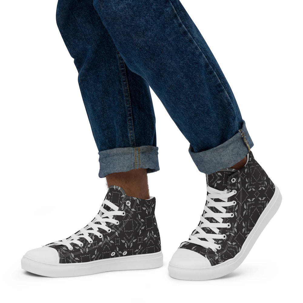 Streamz Grayscale Men’s high top canvas shoes