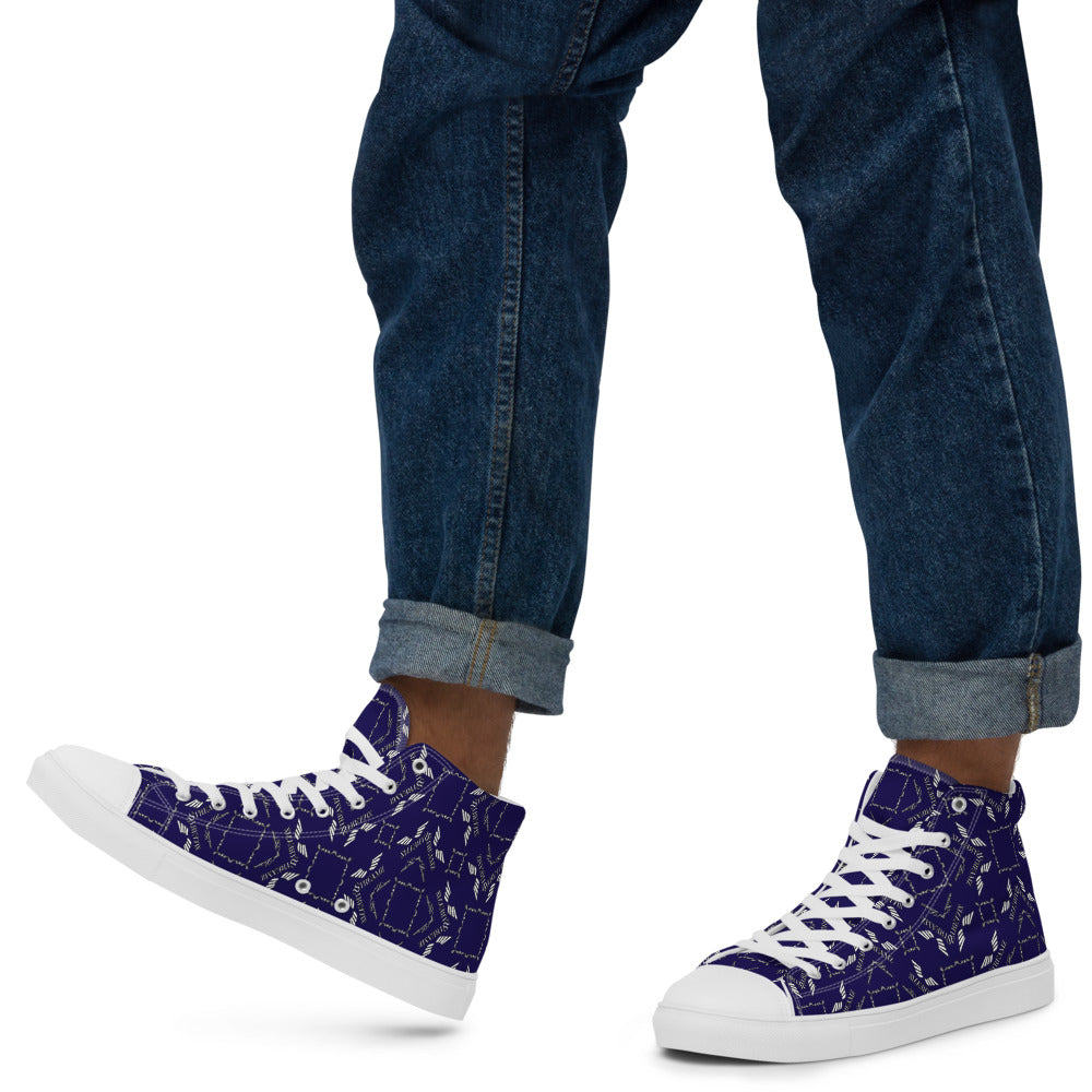 Streamz Blue Diamonds Men’s high top canvas shoes