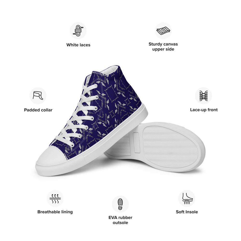 Streamz Blue Diamonds Men’s high top canvas shoes