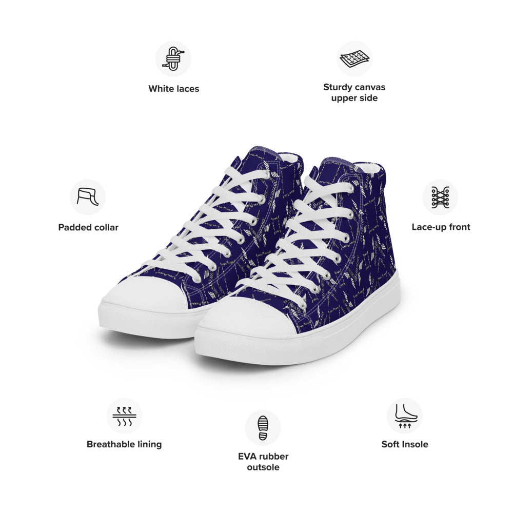 Streamz Blue Diamonds Men’s high top canvas shoes