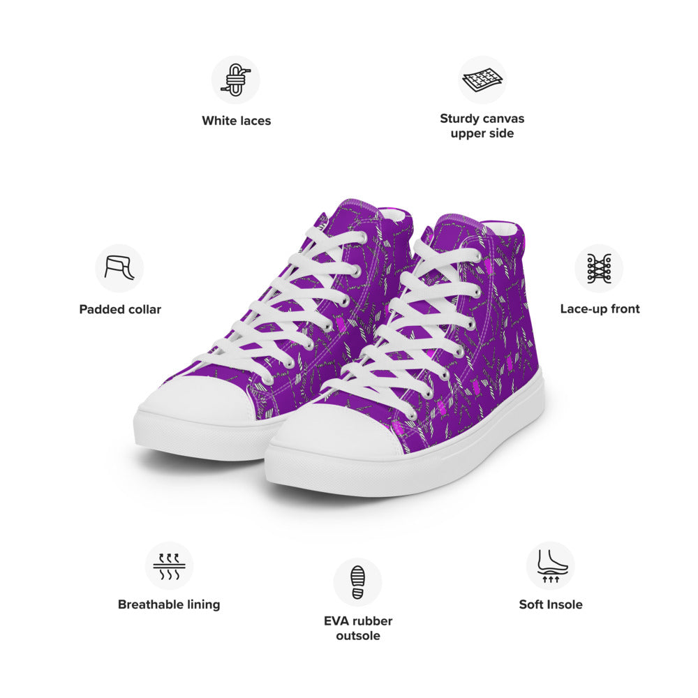 Streamz Purple Luxe Men’s high top canvas shoes