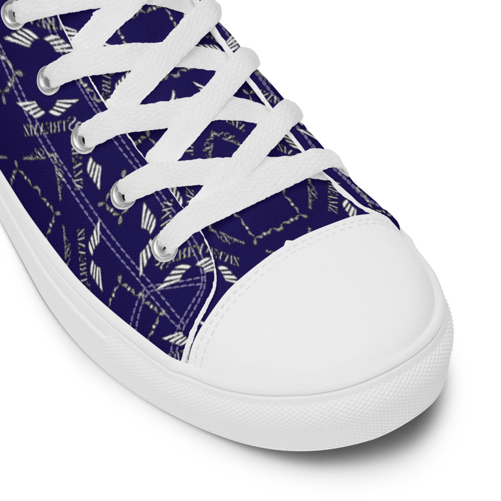 Streamz Blue Diamonds Men’s high top canvas shoes